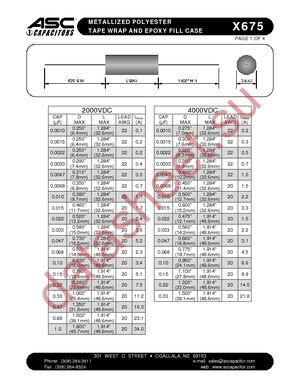 X675-.022-10-10000 datasheet  